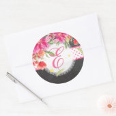Sticker Rond PixDezine aquarelle peut fleur/do-it-yourself coul (Enveloppe)