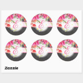 Sticker Rond PixDezine aquarelle peut fleur/do-it-yourself coul (Feuille)