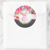 Sticker Rond PixDezine aquarelle peut fleur/do-it-yourself coul (Sac)