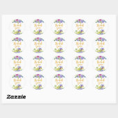 Sticker Rond PixDezine aquarelle ranunculus fleuri/menthe (Feuille)