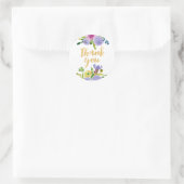 Sticker Rond PixDezine aquarelle ranunculus fleuri/menthe (Sac)