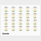 Sticker Rond PixDezine aquarelle ranunculus fleuri/menthe (Feuille)