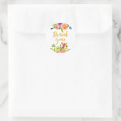 Sticker Rond PixDezine aquarelle ranunculus floral/orange (Sac)