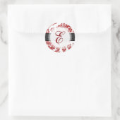 Sticker Rond PixDezine augusta damask/monogramme/do-it-yourself (Sac)