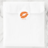 Sticker Rond PixDezine baiser/lèvres orange (Sac)