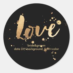 Sticker Rond PixDezine éblouit faux or/amour