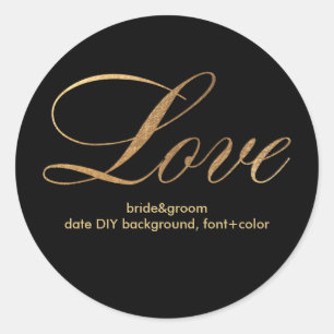 Sticker Rond PixDezine éblouit faux or/amour