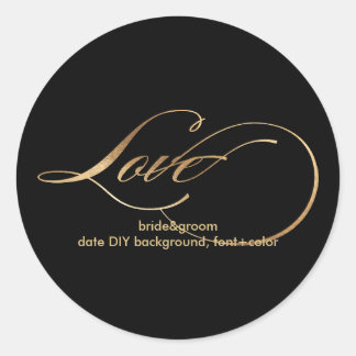 Sticker Rond PixDezine éblouit faux or/amour