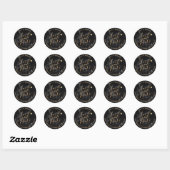 Sticker Rond PixDezine Enregistrer la date/Marble+Faux Gold (Feuille)