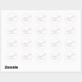 Sticker Rond PixDezine Faux Rose ébloui Or/amour (Feuille)