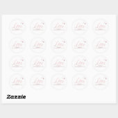 Sticker Rond PixDezine Faux Rose ébloui Or/amour (Feuille)