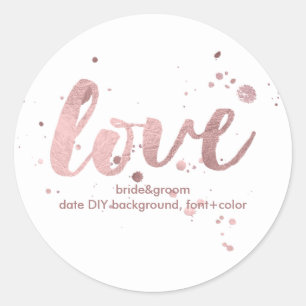 Sticker Rond PixDezine Faux Rose ébloui Or/amour