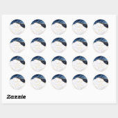 Sticker Rond PixDezine H2 Blue Agate + Marble Faux Gold Heart (Feuille)