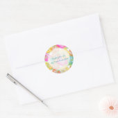 Sticker Rond PixDezine hibiscus/aquarelle affecte (Enveloppe)