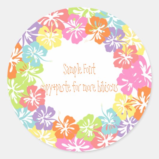 Sticker Rond PixDezine hibiscus lei/do-it-yourself couleur arri (Devant)