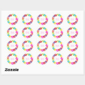 Sticker Rond PixDezine hibiscus lei/do-it-yourself couleur arri (Feuille)