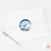 Sticker Rond PixDezine hulawaves/plage/design dynamique (Enveloppe)