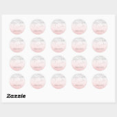 Sticker Rond PixDezine Iridescente Blush Pink Enregistrer notre (Feuille)