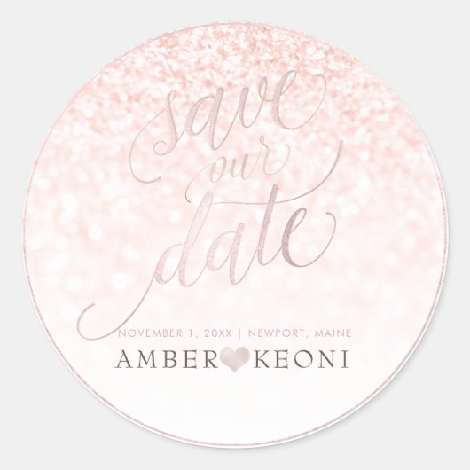 Sticker Rond PixDezine Iridescente Blush Pink Enregistrer notre (Devant)