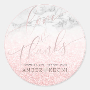 Sticker Rond PixDezine Iridescente Blush Rose Love + Merci
