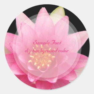 Sticker Rond PixDezine lotus rose / couleur de fond DIY