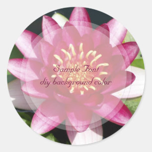 Sticker Rond PixDezine lotus rouge/couleur de fond DIY