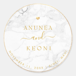 Sticker Rond PixDezine Marbre Faux Gold Heart