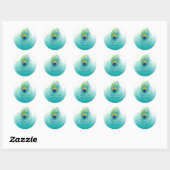 Sticker Rond PixDezine panache paon (Feuille)