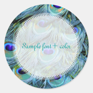 Sticker Rond PixDezine plumes de paon