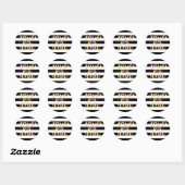 Sticker Rond PixDezine rayures/faux or éblouis/enregistrez notr (Feuille)