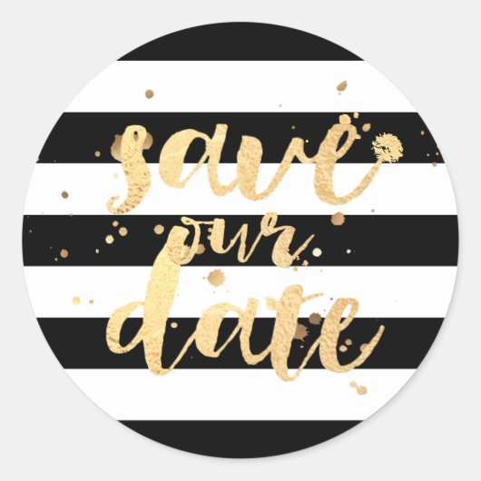 Sticker Rond PixDezine rayures/faux or éblouis/enregistrez notr (Devant)