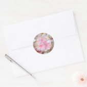 Sticker Rond PixDezine rose plumeria/do-it-yourself couleur arr (Enveloppe)