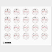 Sticker Rond PixDezines 2018 Graduation/Marble+Faux Rose Gold (Feuille)
