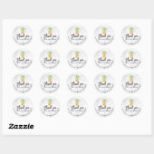 Sticker Rond PixDezines Aloha Ananas/Marbre (Feuille)