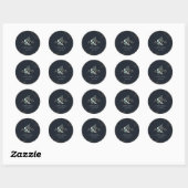 Sticker Rond PixDezines Ampersand Rustique Eucalyptus bleu mari (Feuille)