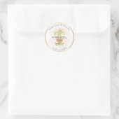 Sticker Rond PixDezines Ananas Faux Or/Merci do-it-yourself (Sac)