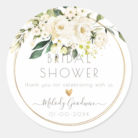 Sticker Rond PixDezines Aquarelle Albâtre Rose+Verdure (Devant)