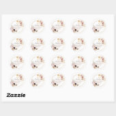 Sticker Rond PixDezines Aquarelle Automne Fleurs Jardin Classiq (Feuille)