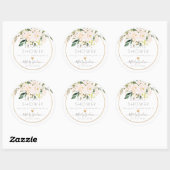 Sticker Rond PixDezines Aquarelle Bleu Rose+Vert (Feuille)