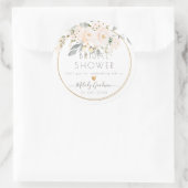 Sticker Rond PixDezines Aquarelle Blush Roses Foliage des cendr (Sac)