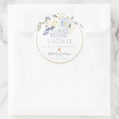 Sticker Rond PixDezines Aquarelle Crème bleu Dusty Roses (Sac)