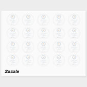 Sticker Rond PixDezines Aquarelle Dusty Blue Wreath Invitation (Feuille)