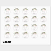 Sticker Rond PixDezines Aquarelle Élégant Blush Gomme Eucalyptu (Feuille)