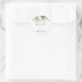 Sticker Rond PixDezines Aquarelle Élégant Blush Gomme Eucalyptu (Sac)