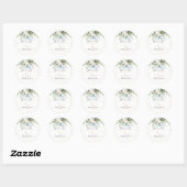 Sticker Rond PixDezines Aquarelle Eucalyptus Gomme Bleue Rustiq (Feuille)