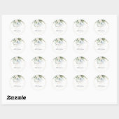 Sticker Rond PixDezines Aquarelle Eucalyptus Gomme Bleue Rustiq (Feuille)