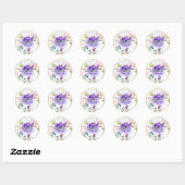 Sticker Rond PixDezines Aquarelle Florale/Merci do-it-yourself (Feuille)