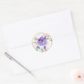 Sticker Rond PixDezines Aquarelle Florale/Merci do-it-yourself (Enveloppe)