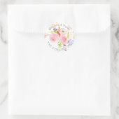 Sticker Rond PixDezines Aquarelle Florale/Ranunculus/Merci (Sac)