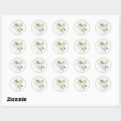 Sticker Rond PixDezines Aquarelle Florale/Ranunculus/Merci (Feuille)